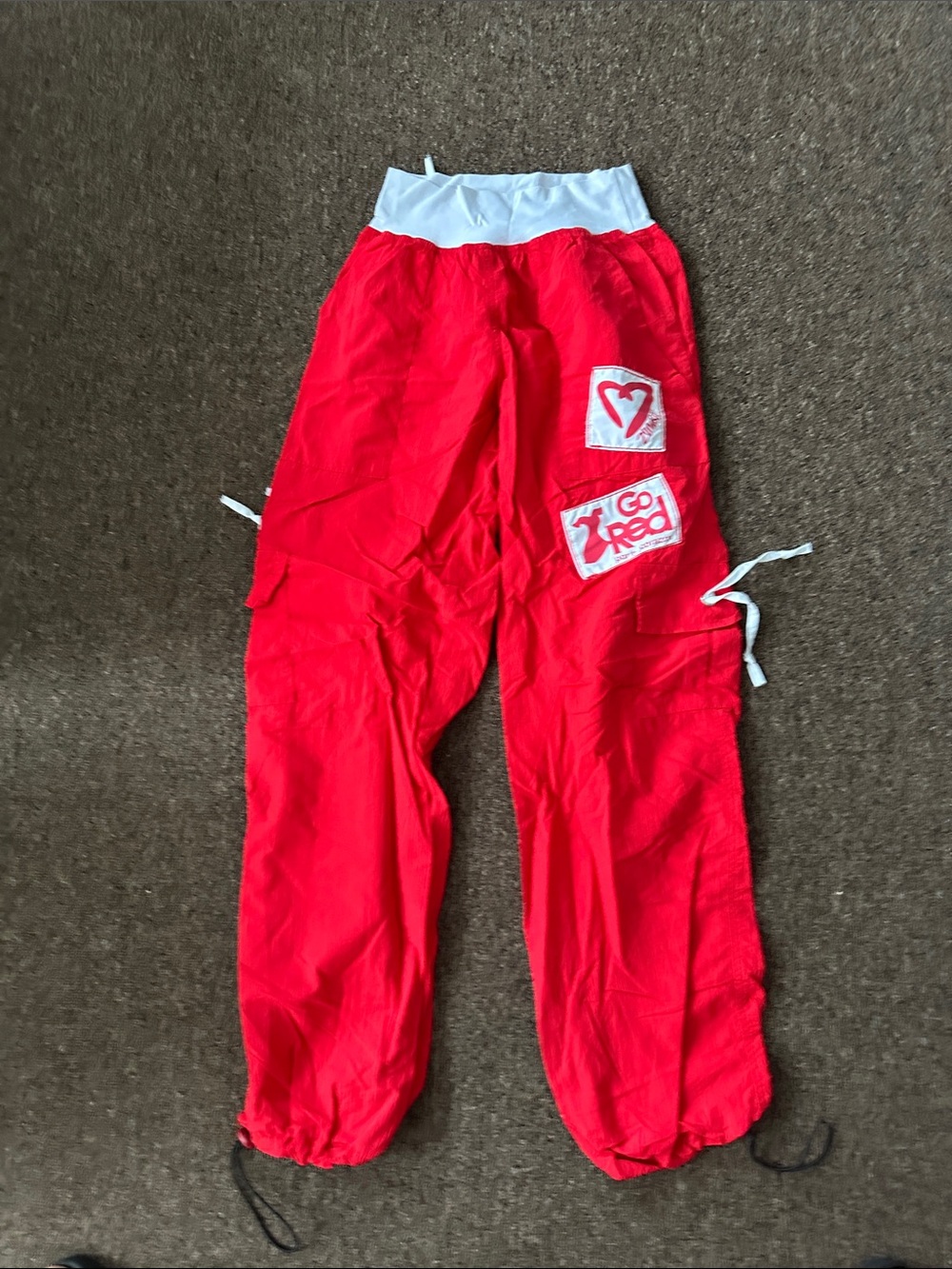 Zumba Fitness Red and White Drawstring Track Pants